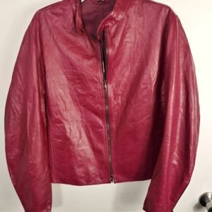 Emporio Armani size 50, red leather jacket